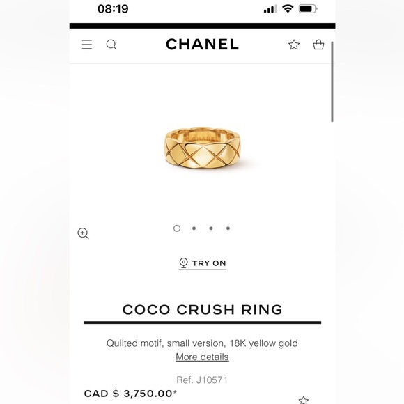 CHANEL Jewelry - Chanel Coco Crush Yellow Gold Ring